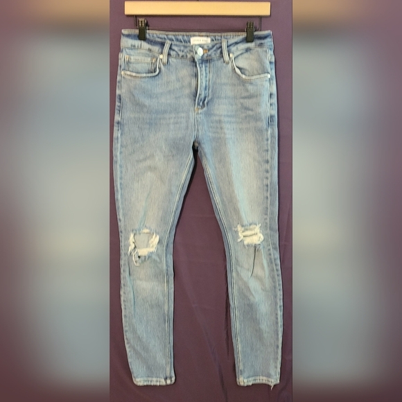 Anine Bing Blue Distressed Skinny Jeans Size 28 - Picture 1 of 7